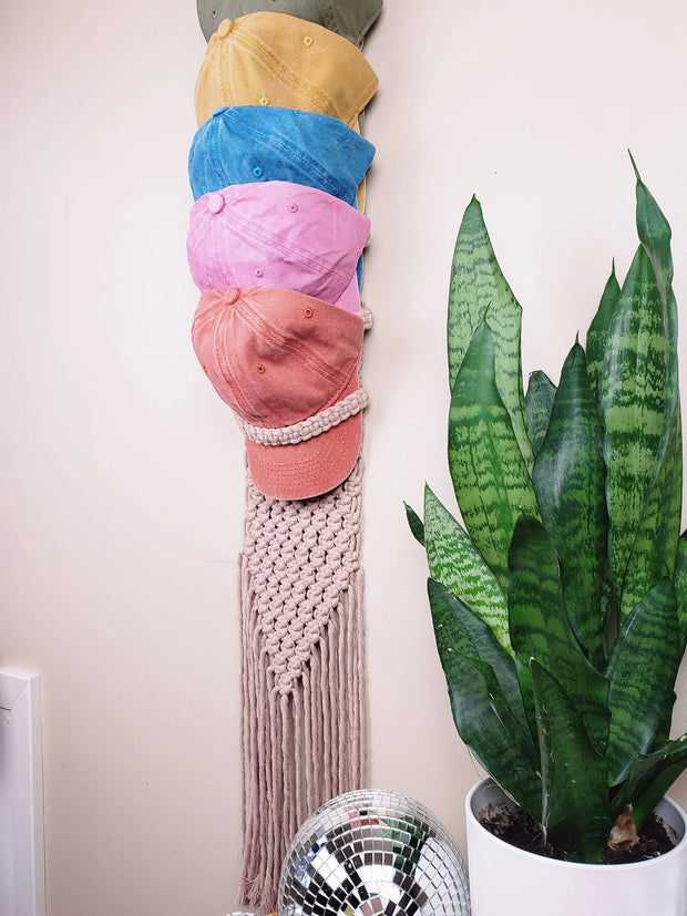 Customizable Macrame Hat Hanger – Handcrafted Eco-Friendly Cap Organizer