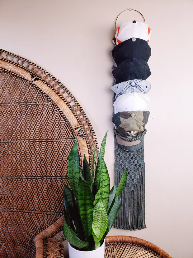 Customizable Macrame Hat Hanger – Handcrafted Eco-Friendly Cap Organizer