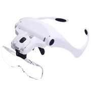 Head-Mounted Magnifying Glass with LED Light – Hands-Free Close Work Tool