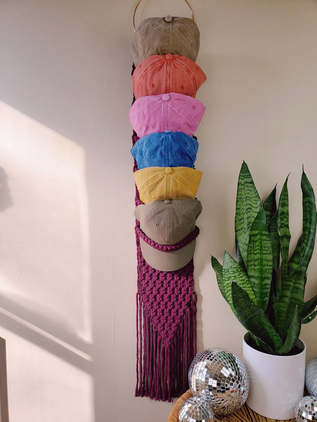 Customizable Macrame Hat Hanger – Handcrafted Eco-Friendly Cap Organizer