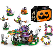 Halloween Haunted House 6-in-1 Building Block Set – 603 PCS Creative Mini Bricks for Kids