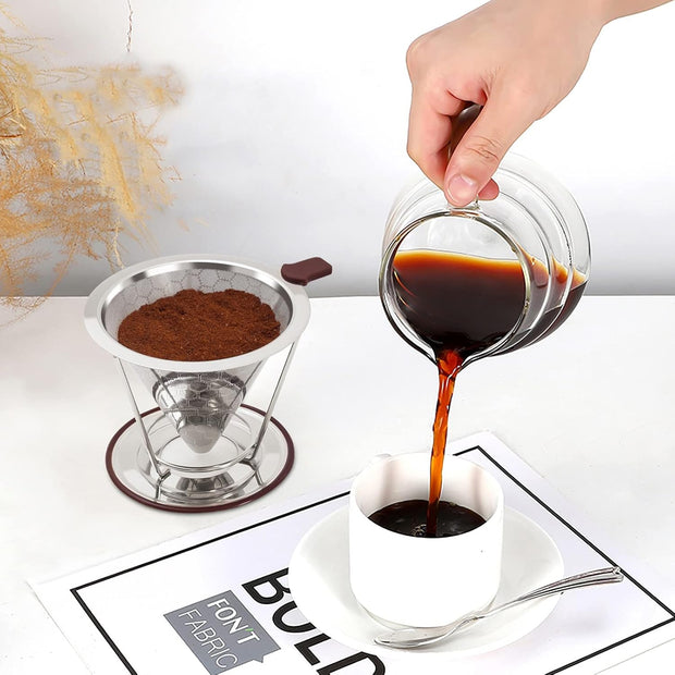 Stainless Steel Coffee Dripper | Reusable Paperless Pour-Over Filter