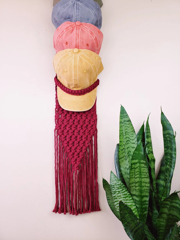 Customizable Macrame Hat Hanger – Handcrafted Eco-Friendly Cap Organizer