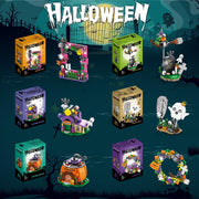 Halloween Haunted House 6-in-1 Building Block Set – 603 PCS Creative Mini Bricks for Kids