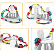 291PCS Flexible LED Race Track Set – 500cm Roller-Coaster Adventure with Interchangeable Car Bodies
